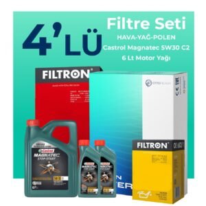 Filtron Ford Mondeo 2.0 Dizel Filtre Bakım Seti Castrol Motor Yağlı (2002-2008) 4 Lü