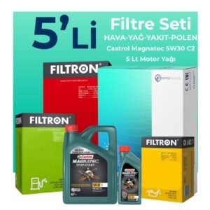 Filtron Kia Ceed 1.6 Dizel Filtre Bakım Seti Castrol Motor Yağlı (2008-2012) 5 Li
