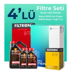 Filtron Land Rover Evoque 2.0 Dizel Filtre Bakım Seti Motul Motor Yağlı (2014-2020) 4 Lü
