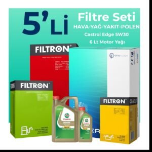 Filtron Mercedes A180 Dizel Filtre Bakım Seti Castrol Motor Yağlı (2018-2022) 5 Li