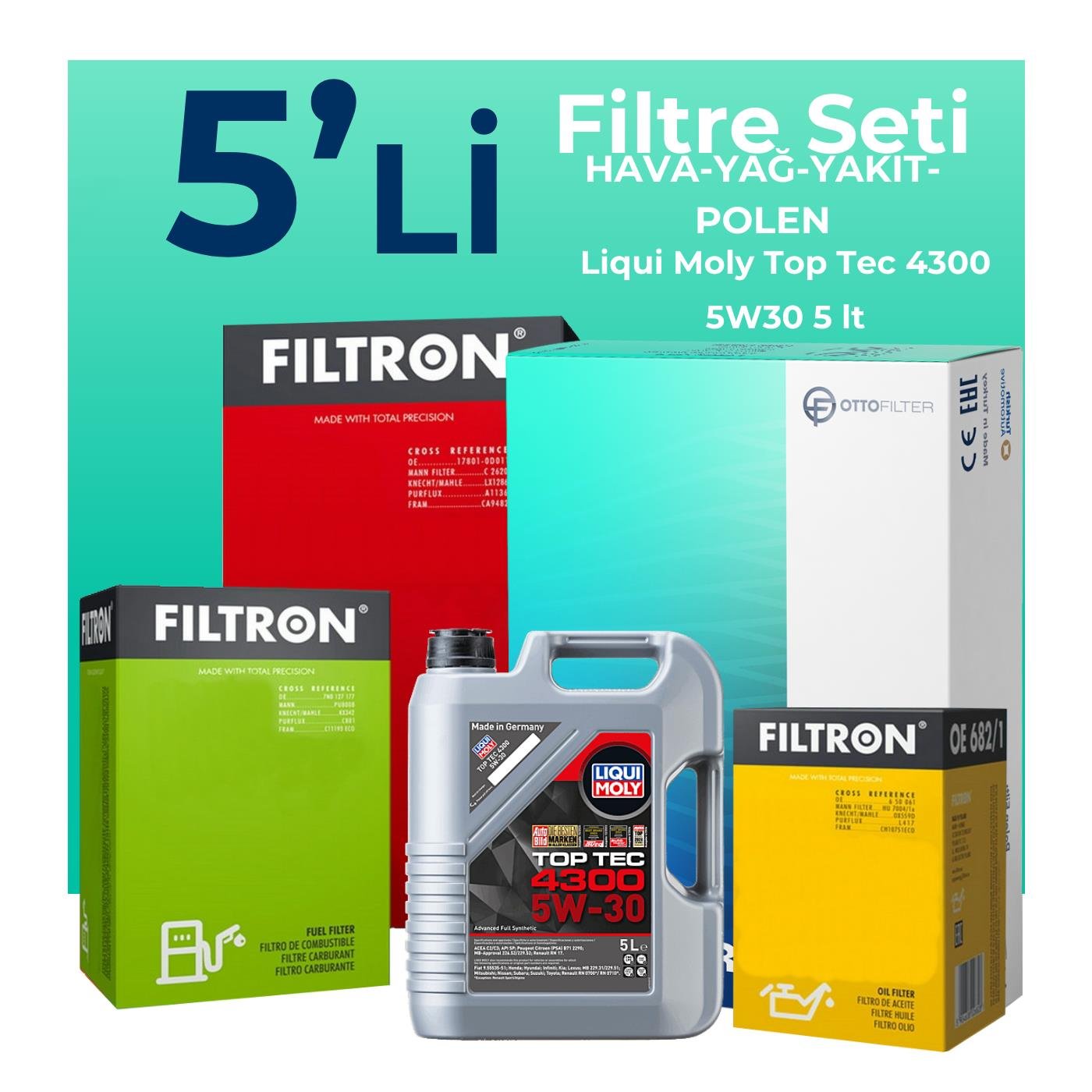 filtron-mercedes-a180-dizel-filtre-bakim-seti-liqui-moly-motor-yagli-2012-2018-5-li-122217