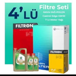 Filtron Mercedes C250 Dizel Filtre Bakım Seti Castrol Motor Yağlı (2009-2014) 4 Lü