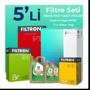 Filtron Mercedes E220 Dizel Filtre Bakım Seti Castrol Motor Yağlı (2018-2022) 5 Li