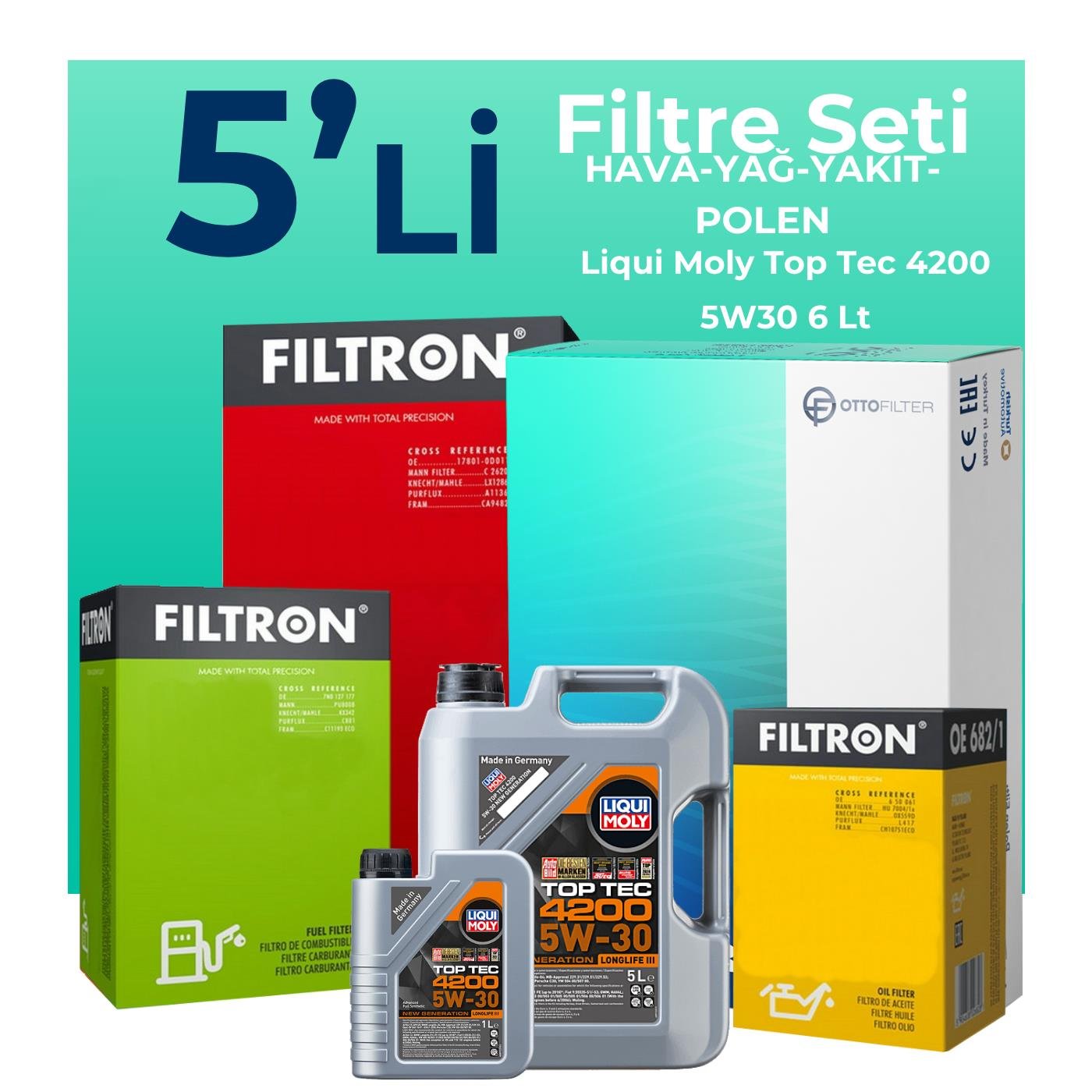 filtron-mercedes-e220-dizel-filtre-bakim-seti-liqui-moly-motor-yagli-2003-2009-5-li-126629