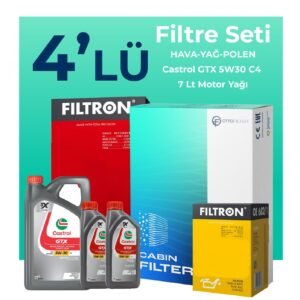 Filtron Nissan Navara 2.5 Dizel Filtre Bakım Seti Castrol Motor Yağlı (2006-2015) 4 Lü