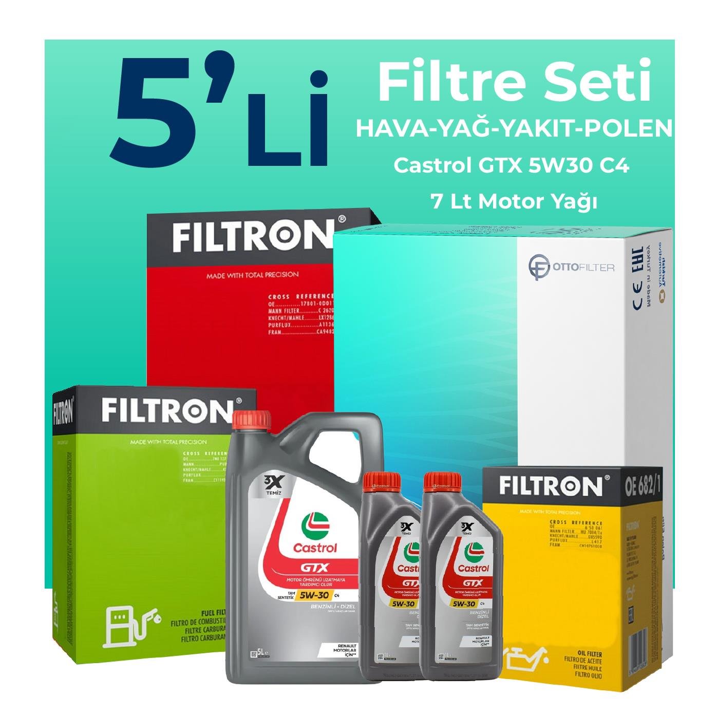filtron-nissan-skystar-2-5-dizel-filtre-bakim-seti-castrol-motor-yagli-2008-2012-5-li-108903