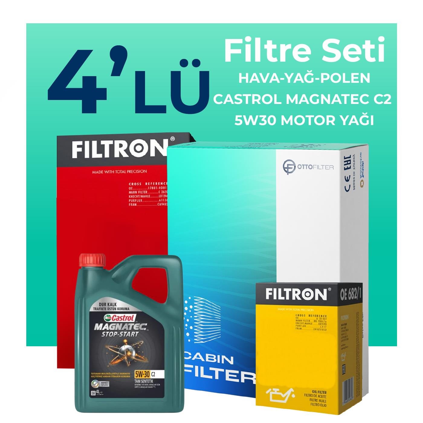 filtron-peugeot-207-1-4-dizel-filtre-bakim-seti-castrol-motor-yagli-2006-2011-4-lu-60748