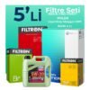 Filtron Peugeot 307 1.6 Dizel Filtre Bakım Seti Liqui Moly Motor Yağlı (2001-2008) 5 Li