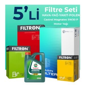 Filtron Peugeot Partner 1.5 Dizel Filtre Bakım Seti Castrol Motor Yağlı (2019-2024) 5 Li