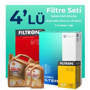 Filtron Range Rover Vogue 2.0 Benzin Filtre Bakım Seti Shell Motor Yağlı (2018-2021) 4 Lü