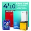 Filtron Renault Clio 1.4 Benzin Filtre Bakım Seti Liqui Moly Motor Yağlı (2005-2012) 4 Lü