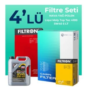 Filtron Renault Clio 1.6 Benzin Filtre Bakım Seti Liqui Moly Motor Yağlı (2005-2012) 4 Lü