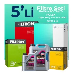 Filtron Renault Koleos 1.6 Dizel Filtre Bakım Seti Liqui Moly Motor Yağlı (2016-2018) 5 Li