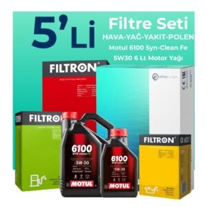 Filtron Renault Koleos 1.6 Dizel Filtre Bakım Seti Motul Motor Yağlı (2016-2018) 5 Li