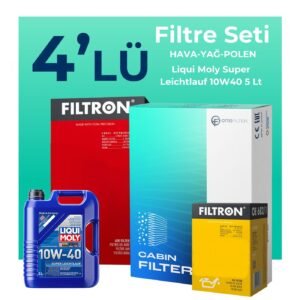 Filtron Renault Megane 1.4 Benzin Turbo Filtre Bakım Seti Liqui Moly Motor Yağlı (2009-2012) 4 Lü