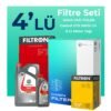 Filtron Renault Megane 1.6 Dizel Filtre Bakım Seti Castrol Motor Yağlı (2016-2018) 4 Lü