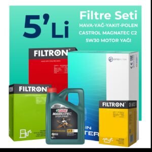 Filtron Skoda Fabia 1.4 Dizel Filtre Bakım Seti Castrol Motor Yağlı (2009-2011) 5 Li