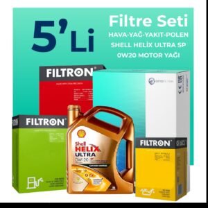 Filtron Volkswagen Caddy 2.0 Dizel Filtre Bakım Seti Shell Motor Yağlı (2020-2025) 5 Li
