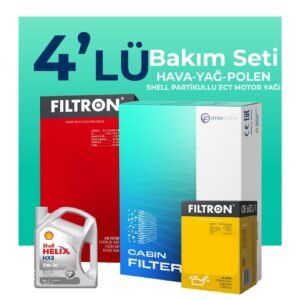Filtron Volkswagen Golf 1.2 TSi Filtre Bakım Seti Shell Motor Yağlı (2013-2017) 4 Lü
