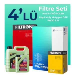 Filtron Volkswagen Passat 1.6 Benzin Filtre Bakım Seti Liqui Moly Motor Yağlı (2006-2011) 4 Lü