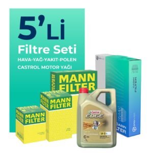 Mann Audi A3 1.6 Dizel Filtre Bakım Seti Castrol Motor Yağlı (2012-2019) 5 Li