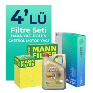 MANN Audi Q2 1.6 Dizel Filtre Bakım Seti Castrol Motor Yağlı (2016-2023) 4 Lü