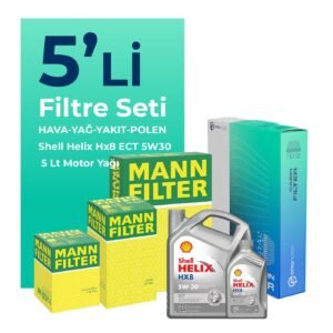MANN Audi Q2 1.6 Dizel Filtre Bakım Seti Shell Motor Yağlı (2016-2018) 5 Li