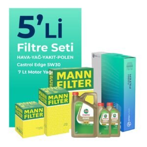 MANN BMW X6 40 Dizel Filtre Bakım Seti Castrol Motor Yağlı (2014-2019) 5 Li