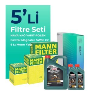 MANN Chevrolet Cruze 2.0 Dizel Filtre Bakım Seti Castrol Motor Yağlı (2009-2014) 5 Li