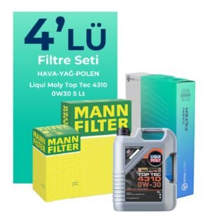 MANN Citroen DS5 1.6 Benzinli Filtre Bakım Seti Liqui Moly Motor Yağlı (2012-2016) 4 Lü