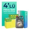 MANN Fiat Linea 1.4 Benzin Filtre Bakım Seti Castrol Motor Yağlı (2009-2017) 4 Lü