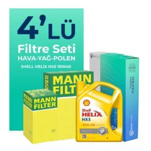 MANN Fiat Palio 1.6 Benzinli Filtre Bakım Seti Shell Motor Yağlı (1998-2006) 4 Lü