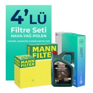 MANN Ford Connect 1.5 Dizel Filtre Bakım Seti Castrol Motor Yağlı (2013-2019) 4 Lü