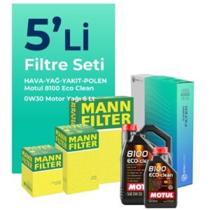 MANN Ford Connect 1.5 Dizel Filtre Bakım Seti Motul Motor Yağlı (2013-2019) 5 Li