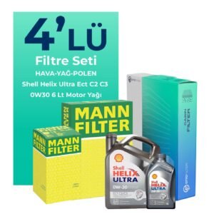 MANN Ford Connect 1.5 Dizel Filtre Bakım Seti Shell Motor Yağlı (2013-2019) 4 Lü
