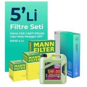 MANN Ford Courier 1.5 Dizel Filtre Bakım Seti Liqui Moly Motor Yağlı (2014-2019) 5 Li