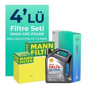 MANN Ford Focus 1.5 Dizel Filtre Bakım Seti Shell Motor Yağlı (2014-2017) 4 Lü