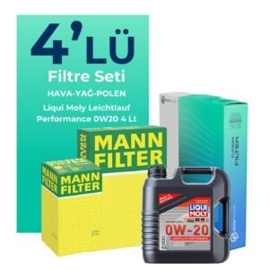 MANN Ford Kuga 1.6 Benzin Filtre Bakım Seti Liqui Moly Motor Yağlı (2013-2017) 4 Lü