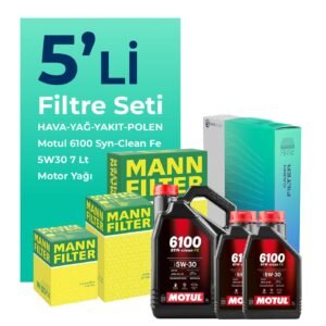 MANN Ford Tourneo Custom 2.2 Dizel Filtre Bakım Seti Motul Motor Yağlı (2012-2019) 5 Li