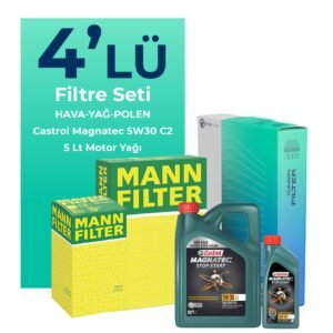 MANN Jeep Compass 2.0 Dizel Filtre Bakım Seti Castrol Motor Yağlı (2006-2010) 4 Lü