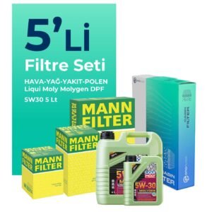 MANN Kia Venga 1.6 Dizel Filtre Bakım Seti Liqui Moly Motor Yağlı (2010-2014) 5 Li