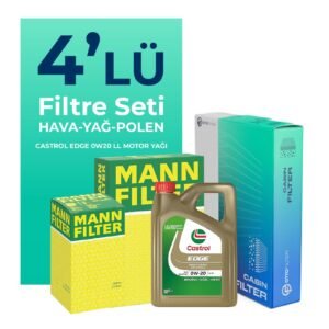 MANN Land Rover Discovery 2.0 Benzinli Filtre Bakım Seti Castrol Motor Yağlı (2017-2022) 4 Lü