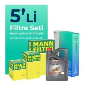 MANN Nissan Qashqai 1.5 Dizel Filtre Bakım Seti Castrol Motor Yağlı (2007-2013) 5 Li