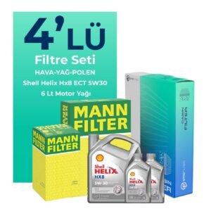 MANN Renault Austral 1.3 Hybrid Filtre Bakım Seti Shell Motor Yağlı (2022-2025) 4 Lü