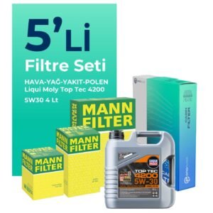 MANN Seat İbiza 1.4 Dizel Filtre Bakım Seti Liqui Moly Motor Yağlı (2006-2008) 5 Li
