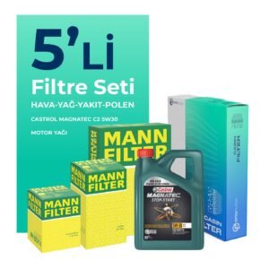 MANN Skoda Fabia 1.4 Dizel Filtre Bakım Seti Castrol Motor Yağlı (2009-2011) 5 Li