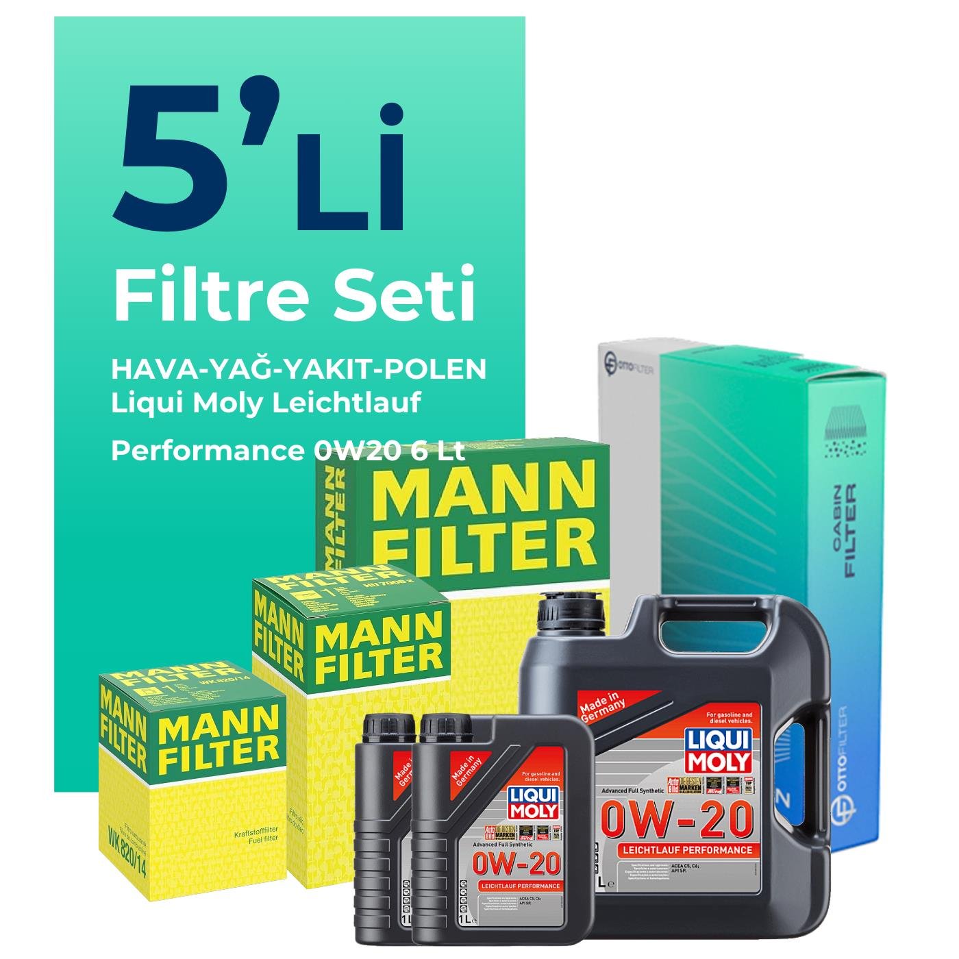 mann-volkswagen-caddy-2-0-dizel-filtre-bakim-seti-liqui-moly-motor-yagli-2020-2025-5-li-123012