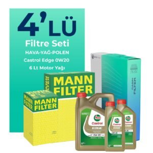 MANN Volvo XC40 1.5 Benzin Filtre Bakım Seti Castrol Motor Yağlı (2018-2023) 4 Lü