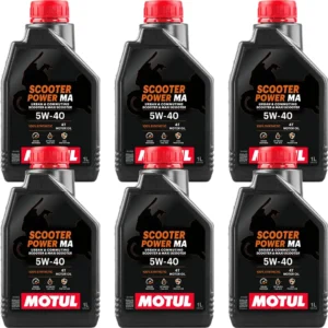 Motul Scooter Power 5W40 MA 4T 1 Lt Motosiklet Yağı (6 Adet)